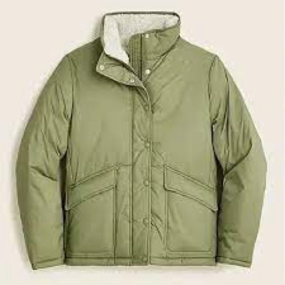 J. Crew Sherpa-Lined Puffer Jacket With Primaloft